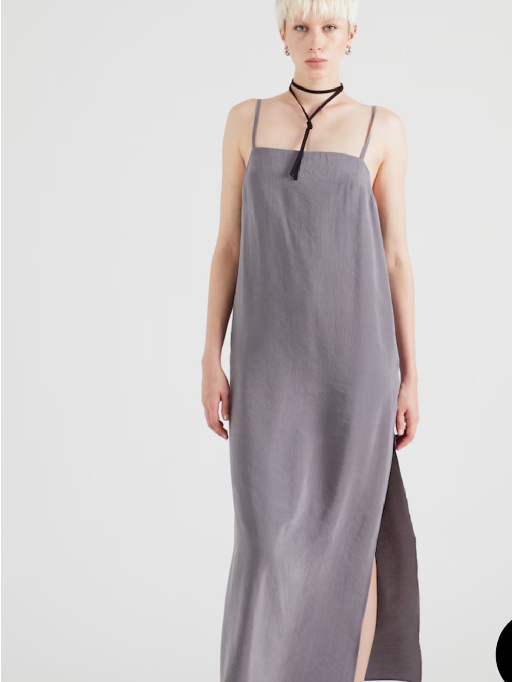 Topshop Grey Midi Dress in Soft Charcoal